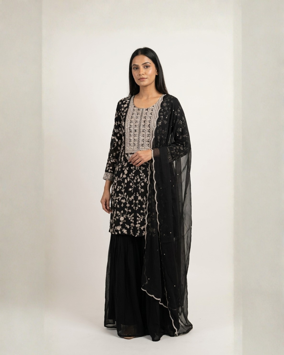 PANNA'S PANTRY BLACK FANCY SHARARA