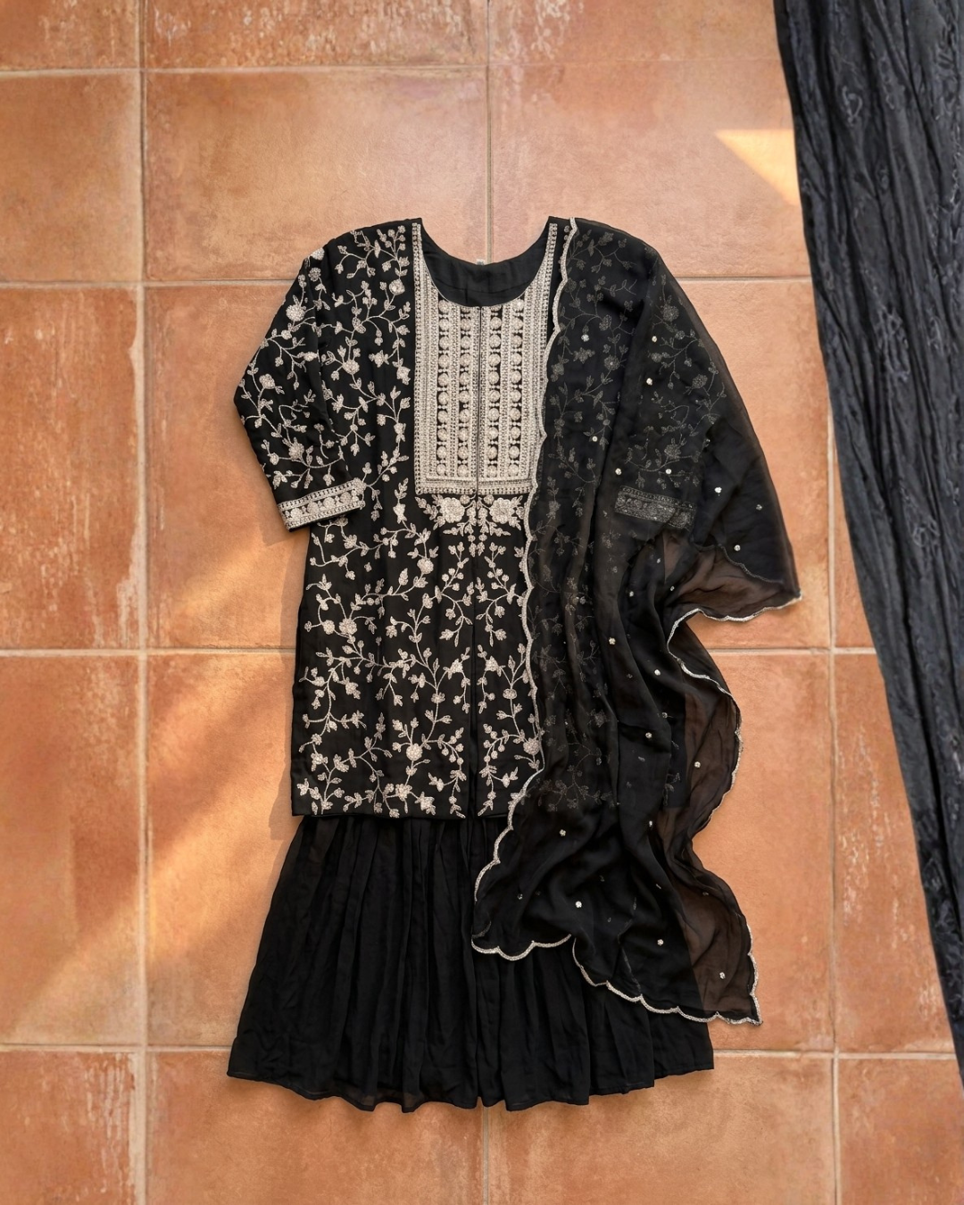 PANNA'S PANTRY BLACK FANCY SHARARA