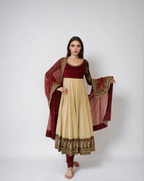 SABYASACHI RED AND GOLD ANARKALI