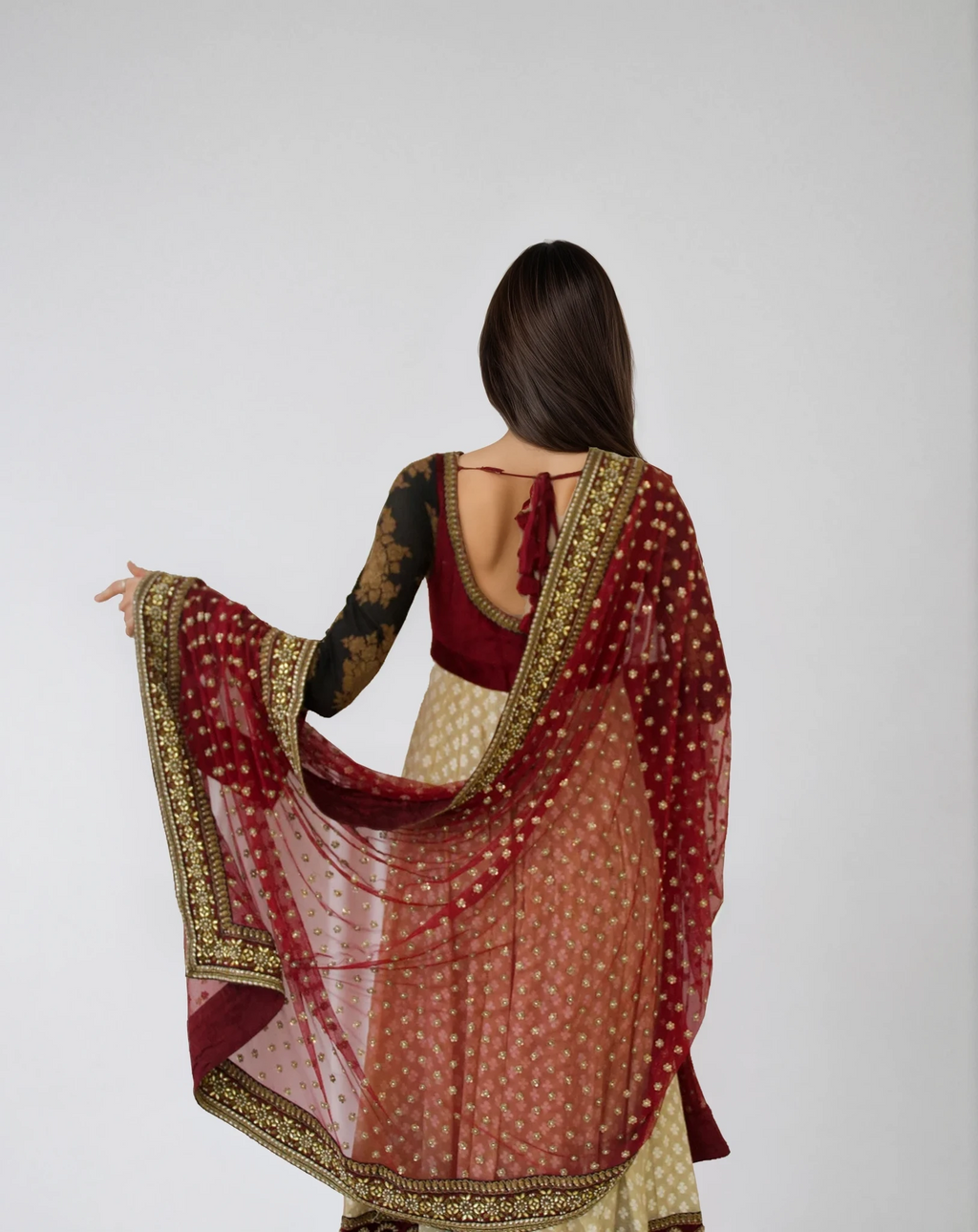 *SABYASACHI RED AND GOLD ANARKALI