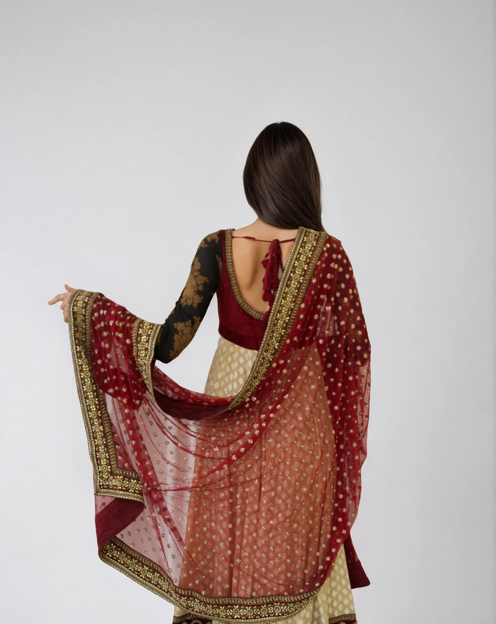 *SABYASACHI RED AND GOLD ANARKALI