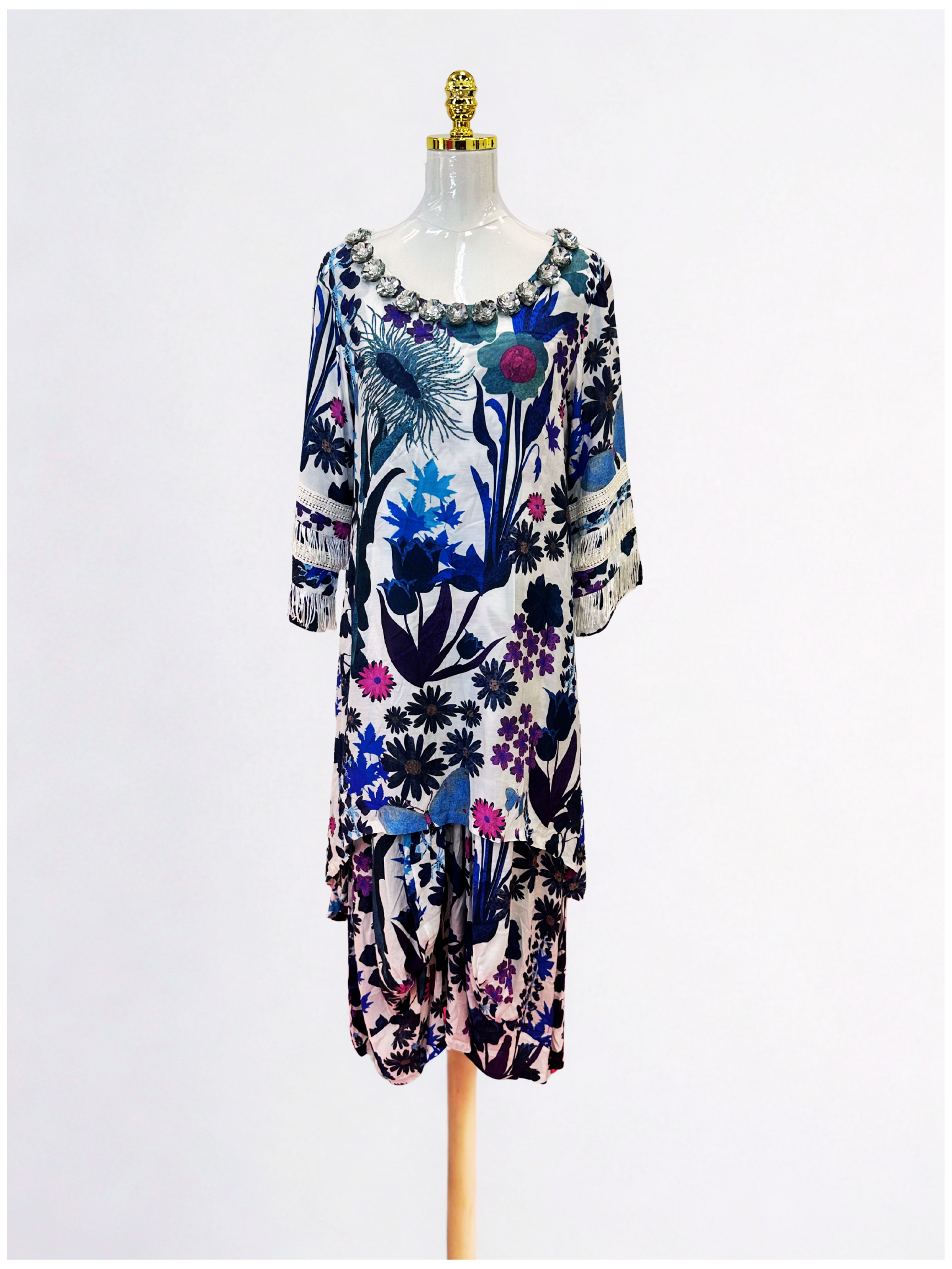 MANISH MALHOLTRA FLORAL ILLUSION DRESS