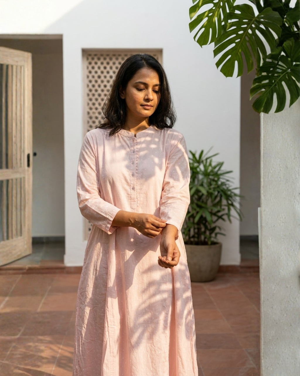 RITU KUMAR BABY PINK ANARKALI DRESS
