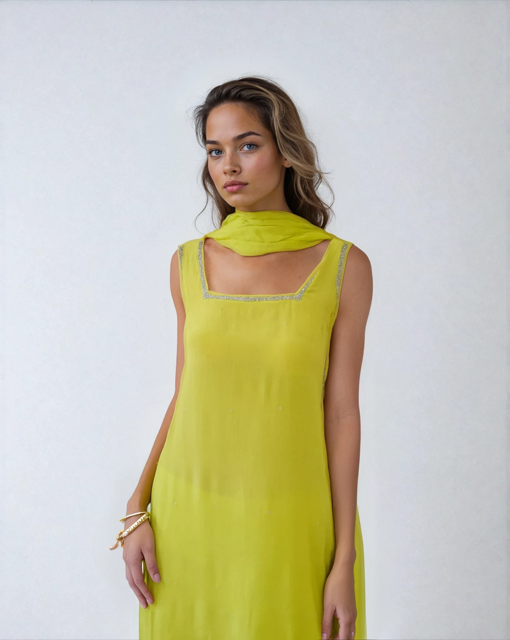 *PANNA'S PANTRY LIME GREEN KURTI