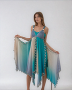 PANNA'S PANTRY BLUE ASYMETRICAL DRESS