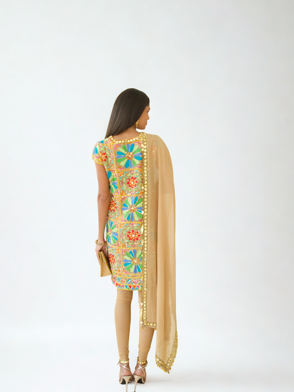PRITI MESHRAM KAPOOR CHURIDAAR SUIT WITH MULTICOLOR EMBROIDERY