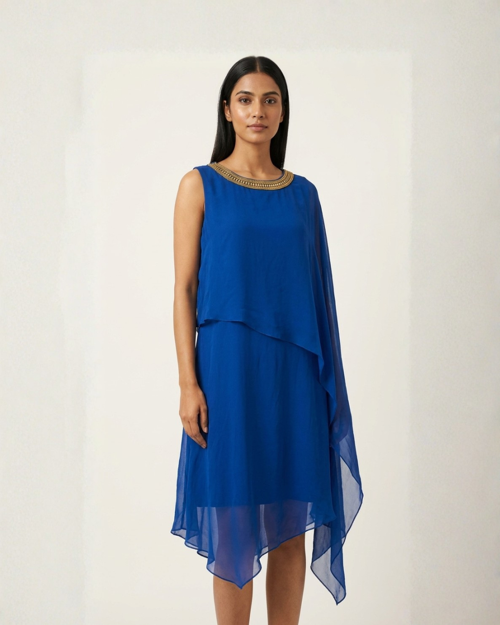 RAHUL N ANOUSHKA SARI DRAPED FUSION MINI DRESS