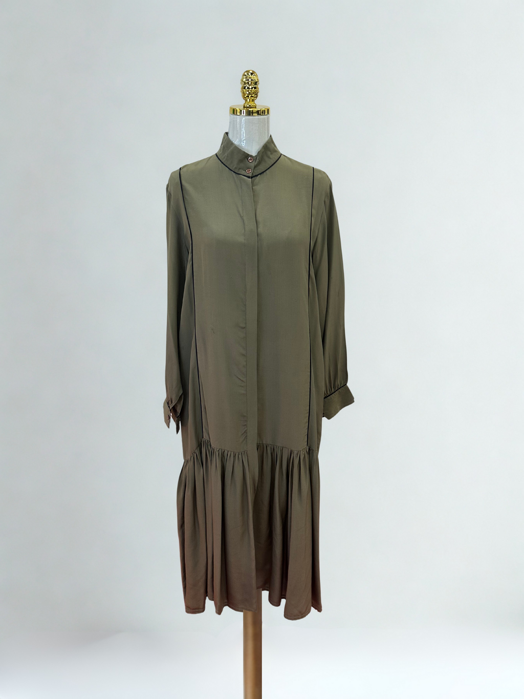 *BRAND Long Olive Green Dress