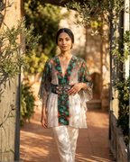 MEGHAN LA GREEN & WHITE KAFTAN