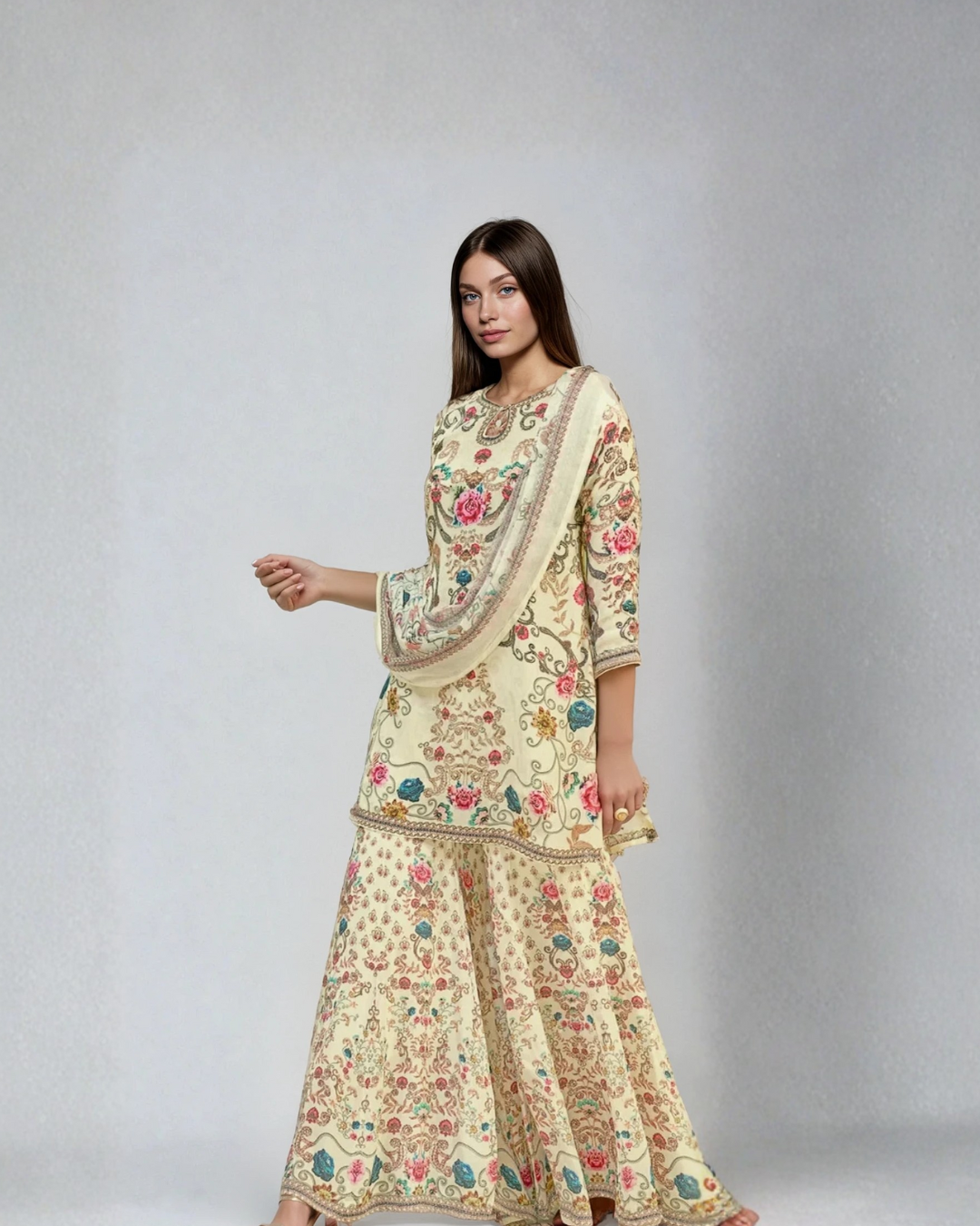 *PANNA'S PANTRY OFF WHITE SHARARA SUIT SET