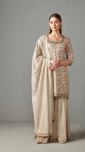 RABANI & RAKHA BEIGE KURTA GARARA SET