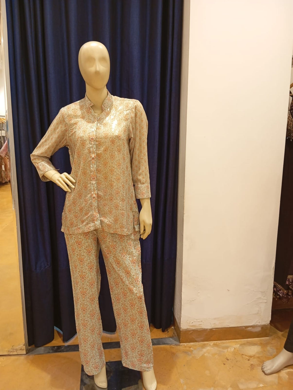 RABANI & RAKHA GREY PRINTED COORD SET
