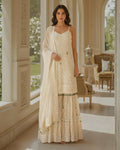 RABANI & RAKHA IVORY KURTA SHARARA SET