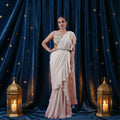 KYLEE CREAM RUFFLE DRAPE PRESTITCHED SAREE WITH BELT