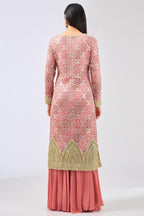 RABANI & RAKHA DUSTY ROSE PINK SHARARA KURTA STYLE SET