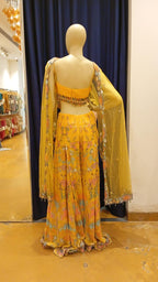 RABANI & RAKHA YELLOW CAPE SET