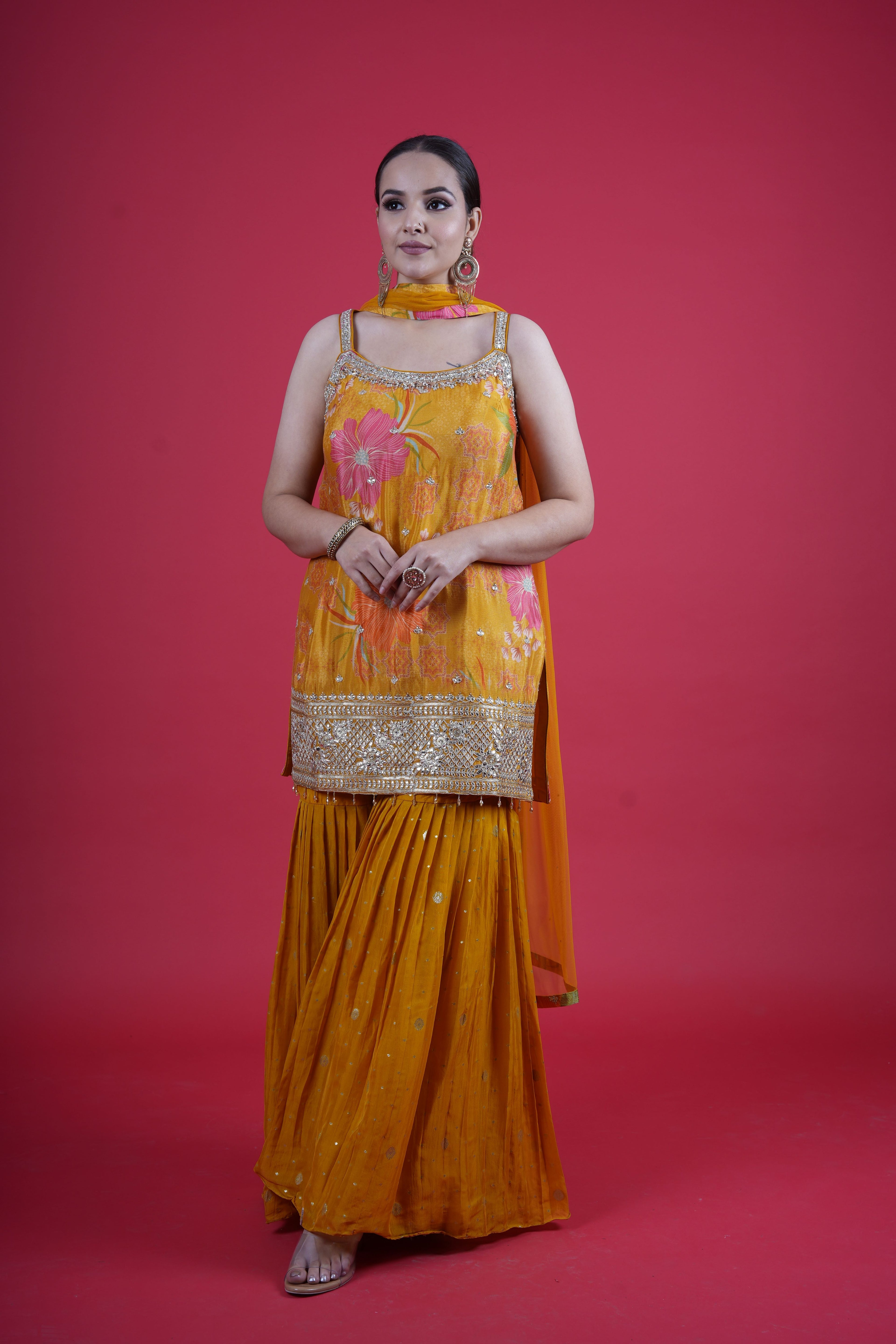 FABMY MUSTARD SHARARA