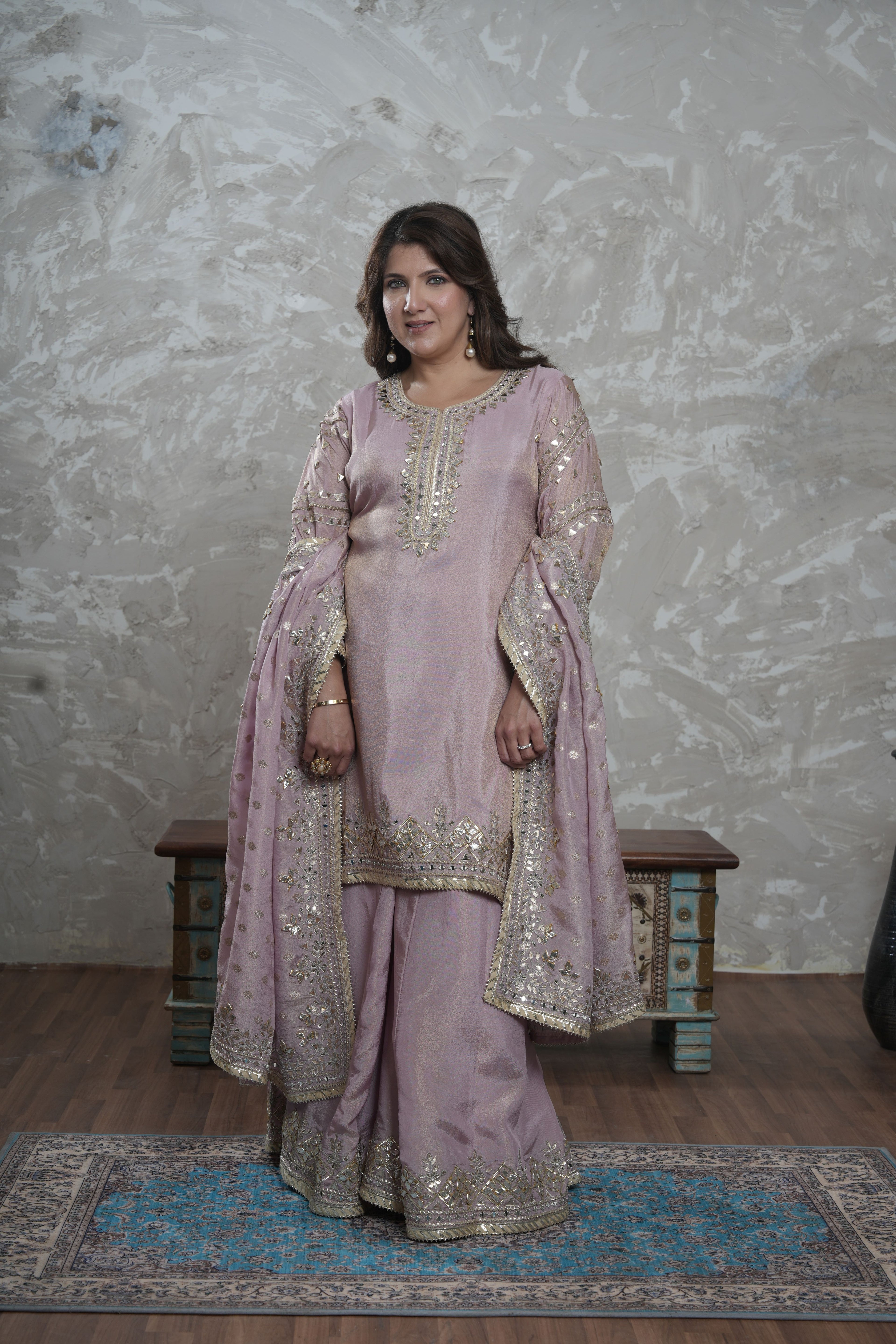 PRIVE LAVENDER SHARARA PANT SUIT